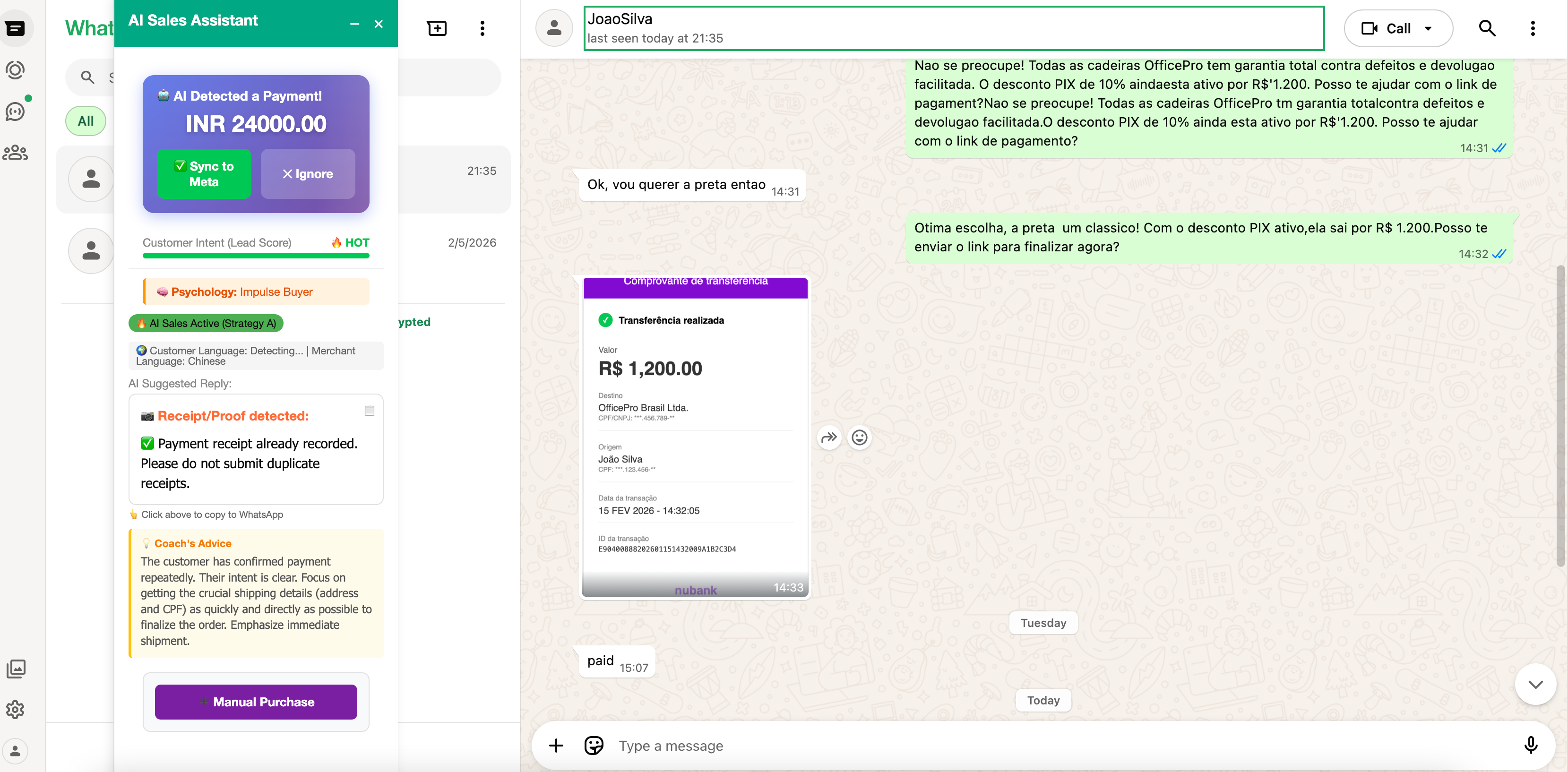 AI Sales Coach Sidebar